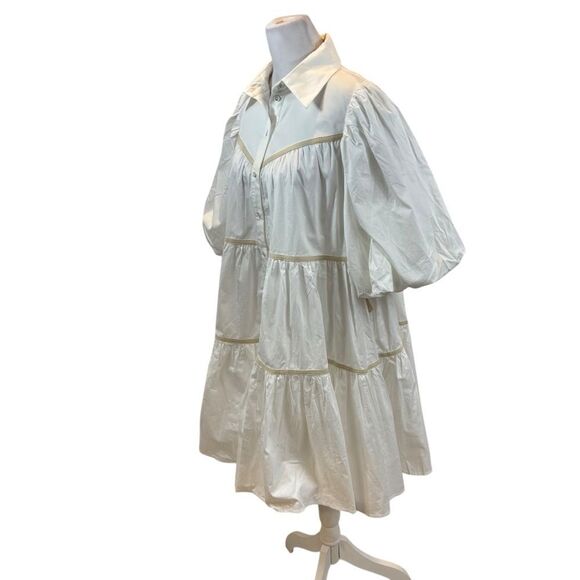 Brand new with Tags Sofie the Label White Balloon Sleeve Mini Dress Size Medium - Picture 8 of 16